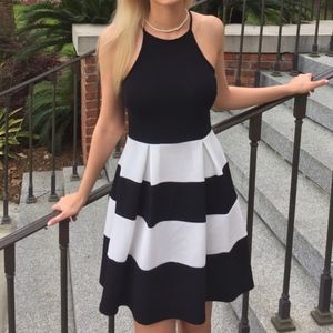 Black and white A-line dress. Worn once. Like new.